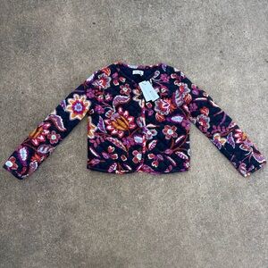 Molly bracken Mya soft and warm purple quilted floral jacket with a relaxed fit